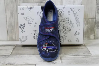 Produktbild von beck Kinder Klett-Hausschuh blau, Polizei 35