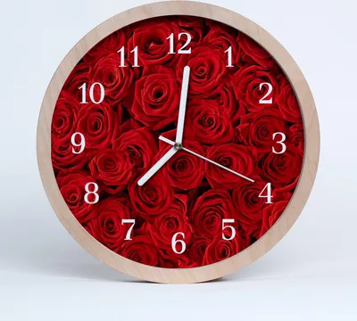 Produktbild von Holzuhr 20fi cm wanduhr - Rosen Blumen
