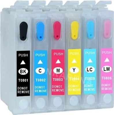 Produktbild von Wiederbefüllbare Tintenpatronen kompatibel mit Epson T0801-T0806 für P50 PX650 PX660 PX700 PX710 PX720 PX730 PX800 PX810 PX820 PX830 R265 R285 R360...