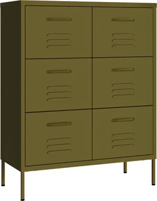 Produktbild von vidaXL Schubladenschrank Olivgrün 80x35x101,5 cm Stahl