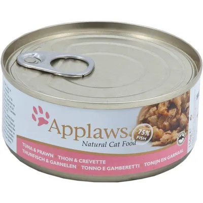Produktbild von APPLAWS Natural Cat Food Tuna fillet with prawn - Nassfutter für Katzen - 156g