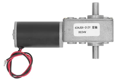Obrázok produktu pre DC prevodový motor, mikroturbína s vysokým znížením torznej rýchlosti, elektrický, samosvorný, reverzibilný šnekový prevod, 24 V, dvojitý