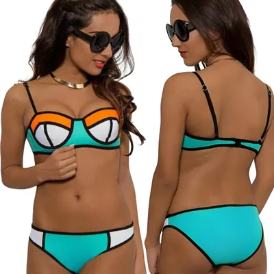 Zdjęcie produktu dla Strój kąpielowy dwuczęściowy damski komplet bikini usztywniany modelujący L