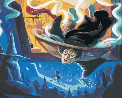 Produktbild von Zuty - Malen nach Zahlen - HARRY POTTER UND DUMBLEDORES DENKARIUM, 40x50 cm, mit Keilrahmen (bereits gespannt)