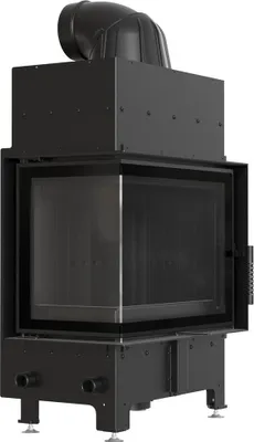 Zdjęcie produktu dla Kominek powietrzny stal FLOKI lewy 8 kW fi 160 czarne wyłożenie domykanie