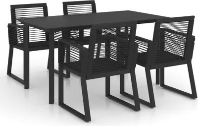 Immagine prodotto di vidaXL set da pranzo da giardino 5 pezzi PVC rattan nero