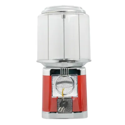 Produktbild von Kapselautomat Old School Machine mit 1,-€ Münzeinwurf | Retro Automat leer | Für Kapseln, Spielzeug, Verlosungen | 45 cm. Hoch - aus Metall