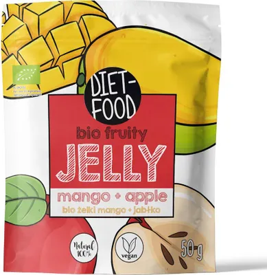 ŻELKI MANGO - JABŁKO BEZ ŻELATYNY BIO 50 g - DIET-FOOD