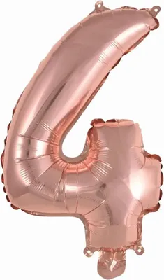 Produktbild von amscan® 9909692 Folienballon Mini Zahl 4 - 35 cm, rose