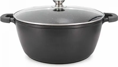 Produktbild von cheffinger Kochtopf, Marmorbeschichtung, Schwarz, ø44 cm, ca. 23 L, 2-teilig, mit Deckel, nicht Induktionsgeeignet, Spülmaschinenfest, Antibakteriell