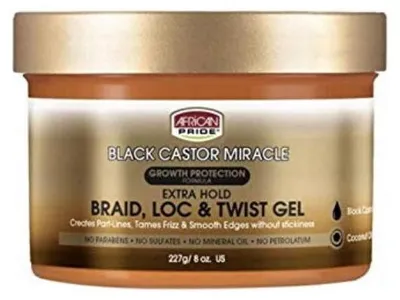 Produktbild von African Pride Black Castor Miracle Gel für Zöpfe, Dreadlocks und Twists 227 g