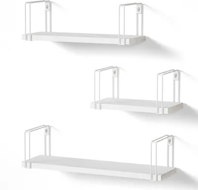 Produktbild von Wandregal 3er Set, weiß, Holz, 43 cm / 33 cm / 23 cm, für Küche