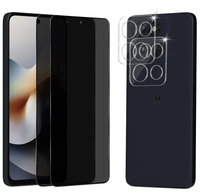 Obrázok produktu pre 2-balenie Motorola Moto G56 Privacy Ochranné sklo na displej & 2-balenie ochrana objektívu - Tvrdené sklo 9H - Super kvalita 3D