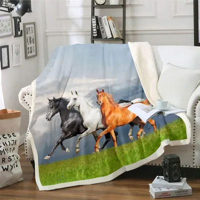 Productafbeelding van Fleece Deken met Paardenprint voor Kinderen