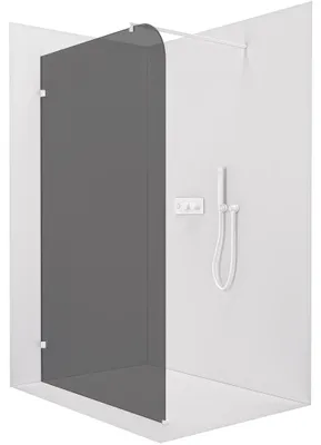 Obrázek produktu pro Sprchová zástěna Walk-in Orbis Round L/P - 8 mm - kulatá vzpěra - bílá matná, grafitové sklo - 160x200 cm