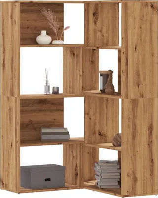Produktbild von (NEU 2026) Eck-Bücherregal 4 Etagen Artisan-Eiche 85x85x140 Holzwerkstoff - Bücherregale - 53.4 kg