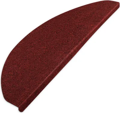 A single, red, half-round stair mat is shown against a white background.