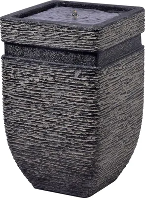 Produktbild von Gartenbrunnen Hera L25xB25xH40 cm mit LEDs und Solar-Panel Polyresin (Kunstein) in Stein-Optik