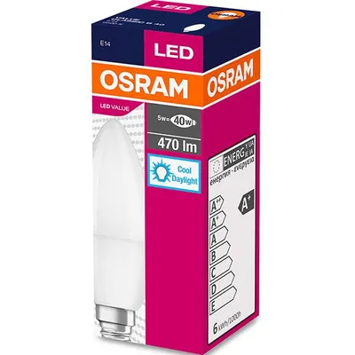 Obrázok produktu pre Osram LED svieka Value Classic B 5,5W denn biele E14 4052899971066 ako 40W