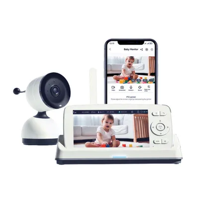 Produktbild von KB11 Babymonitor 5 Zoll AI Power Video Babymonitor 2.4g drahtlose Indoor-Kamera, Berührung, um Lullaby zu spielen