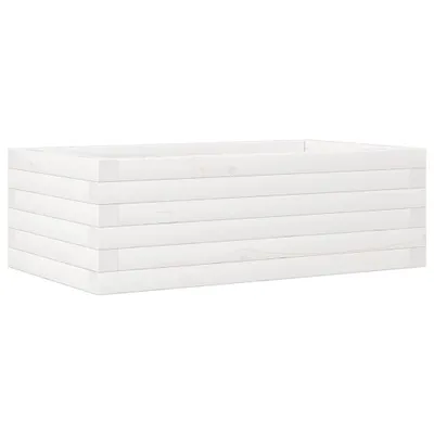 Immagine prodotto di Fioriera da Giardino Bianca 70x40x23 cm Legno Massello di Pino
