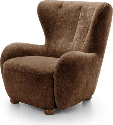 Image de FURNLUX Fauteuil Ciro Marron 88cm / Couleur principale : Marron / Dimensions : 88 x 91 x 100 cm
