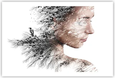Produktbild von Poster - Poster ohne Rahmen - Frau doppelt Belichtung - 91,5x61 cm - Wand Bild - Wanddeko - Wandbilder - Kunstposter - Wandposter - Bilder - Kunstdruck - Wanddekoration - Wandbild - P2XAA91x61-4338