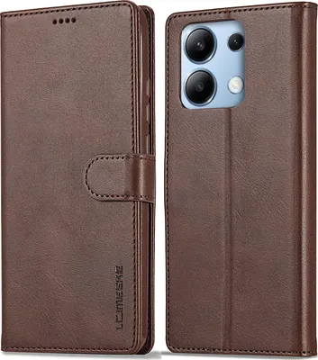 Produktbild von Hülle für Xiaomi Redmi Note 13 Pro 4G/Poco M6 Pro 4G, Klapphüllen Brieftasche Leder Magnetverschluss Ständer Schutzhülle Braun