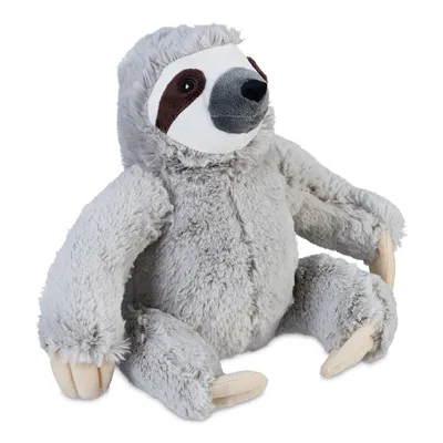 Produktbild von Relaxdays Faultier Türstopper, Stoff & Sand, Türpuffer für Boden, innen, HBT: 22 x 21 x 18 cm, Deko Türsack Tier, grau