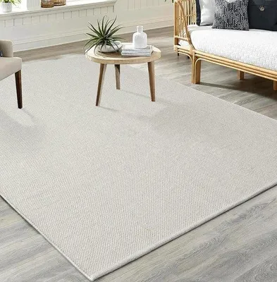 Produktbild von Unyqoos® Handgewebter Wollteppich Boho Natur – skandinavischer Look, handgemacht, natürliche Wolle, 120×170 cm
