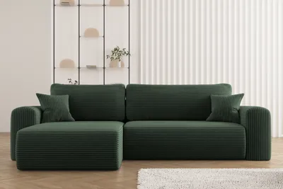 Zdjęcie produktu dla Sofa w kształcie L CAPRI narożnik, tkanina Poso, wiele kolorów Zielony Lewostronny