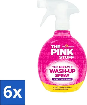 Produktbild von The Pink Stuff - Wash Up Spray - Geschirrspülmittel - Fettlösend - 500ml - Vorteilspack - 6 Stücke