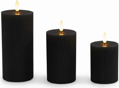 Image de Bougies LED sans flamme en cire véritable, lot de 3