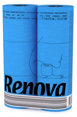 Produktbild von RENOVA Blaues Toilettenpapier - BLAU in Folie 6 Rollen
