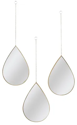 Produktbild von Home Deco Factory Spiegel - 3x Stuck - 19 x 27 cm - gold - Kunststoff