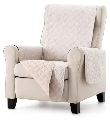 Produktbild von Zweifarbiger Sesselüberwurf aus Spanien (Creme/Beige, 1 Sitzer)