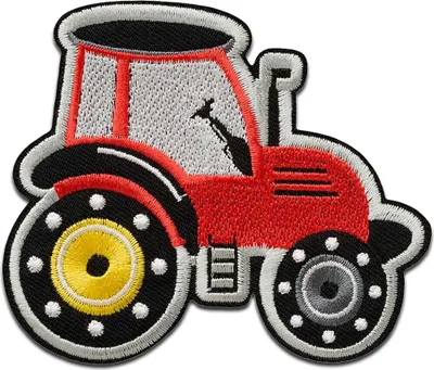 Produktbild von Traktor rot - Aufnäher, Bügelbild, Aufbügler, Applikationen, Patches, Flicken, zum aufbügeln, Größe: 7,6 x 9 cm