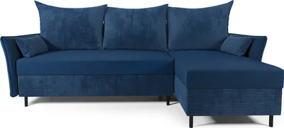 Produktbild von DOMO-HOME Ecksofa mit Schlaffunktion GREM – Weiche Polsterung 224x103cm | Universelle Farbgestaltung | Bequemes Sitz- und Schlaferlebnis | Hochwertige Materialien | Farbe blau | Rechts