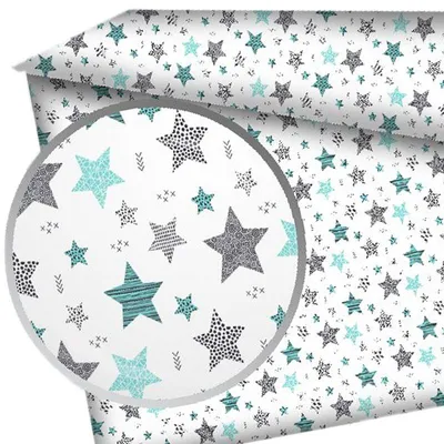 Produktbild von Designpremium Baumwoll-Spannbettlaken 140x200 cm Sterne
