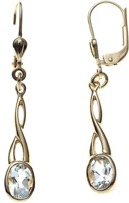 Produktbild von JOBO Boutons 585 Gold Gelbgold 2 Aquamarine Ohrringe Ohrhänger