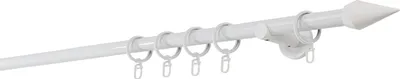 Produktbild von Gardinenstange auf Maß 20mm Kegel 1-lauf Wandträger 6,5cm Farbe: Weiß, Größe: 260cm