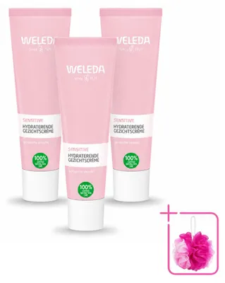 Productafbeelding van 3 x Weleda Hydraterende Crème voor Gevoelige Huid, 30 ml - Voordelingsverpakking - 3 stuks