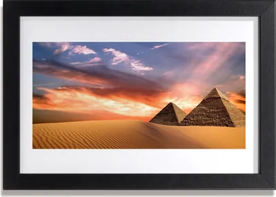 Produktbild von Bild 30x20 MDF-Rahmen Wandkunst Wüsten-Pyramiden auf Wand