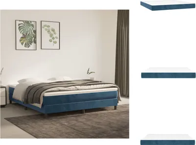 Produktbild von vidaXL Taschenfederkernmatratze Dunkelblau 160x200x20 cm Samt -  Matratzen