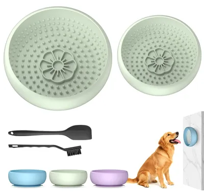 Immagine prodotto di Ciotola leccabile per cani - Anti-ingozzamento 2 in 1 - Verde - Silicone - 17 x 17 x 5,9 cm