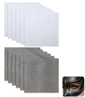 12er-Set Augen-Mesh für Masken, weiß/schwarz, DIY-Zubehör