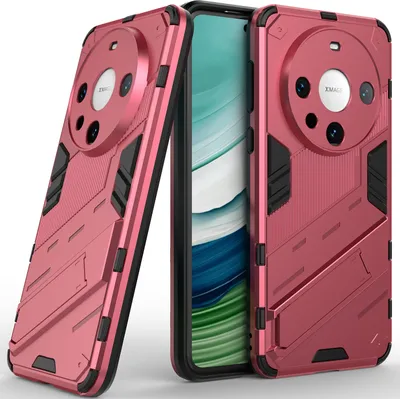 Produktbild von Armor Hülle für Huawei Mate 60 Pro/Mate 60 Pro+, Hybrid PC TPU Bumper Stoßfestes Schutzhülle mit Standfunktion Rosa