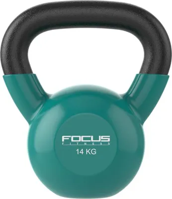 Productafbeelding van Kettlebell - Focus Fitness Vinyl - 14 kg - Groen