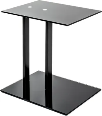 Produktbild von HAKU Beistelltisch schwarz - Metall, Sicherheitsglas 8 mm, B/H/T: 45x50x35 cm