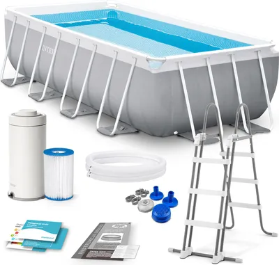 Immagine prodotto di Piscina "Prism Frame"Rettang.C/Tel.Portante C/Pompa Cm.400X200X122H . - capacità lt.8418 - peso kg.88,1 (26790)